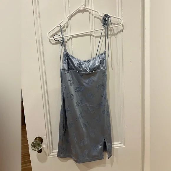 Motel Rocks | Dresses | Motel Rocks Blue Flower Silk Mini Dress | Poshmark